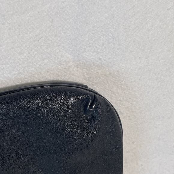 m341 Vintage Coach Black Leather Mini Wristlet Bag Card Cosmetic Travel Purse - Picture 5 of 7